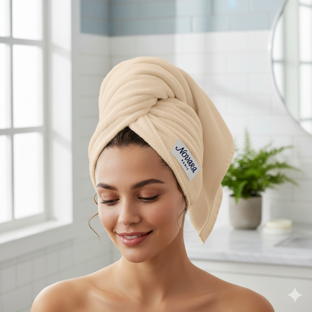 Serviette cheveux en microfibre | Novara Paris